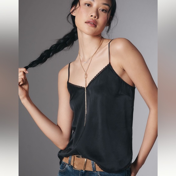 Anthropologie Lace-Trim Silk Cami - Picture 1 of 4